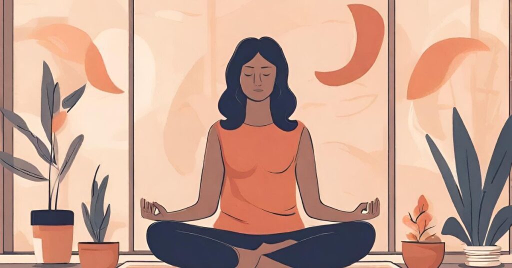 Indian Woman Practicing Mindfulness Through Meditation 1