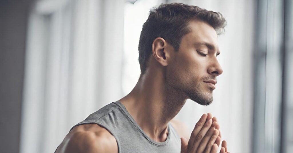 Man Practicing Deep Breathing Techniques
