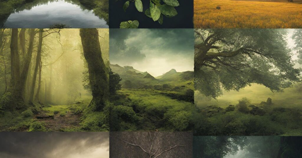 collage of nature scenes