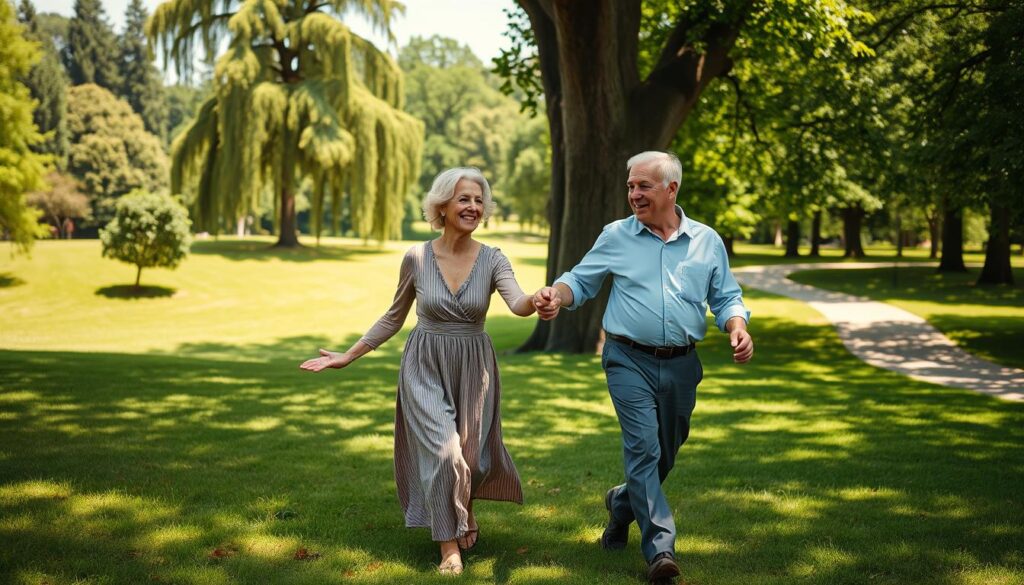 elderly couple exercising for longevity secrets