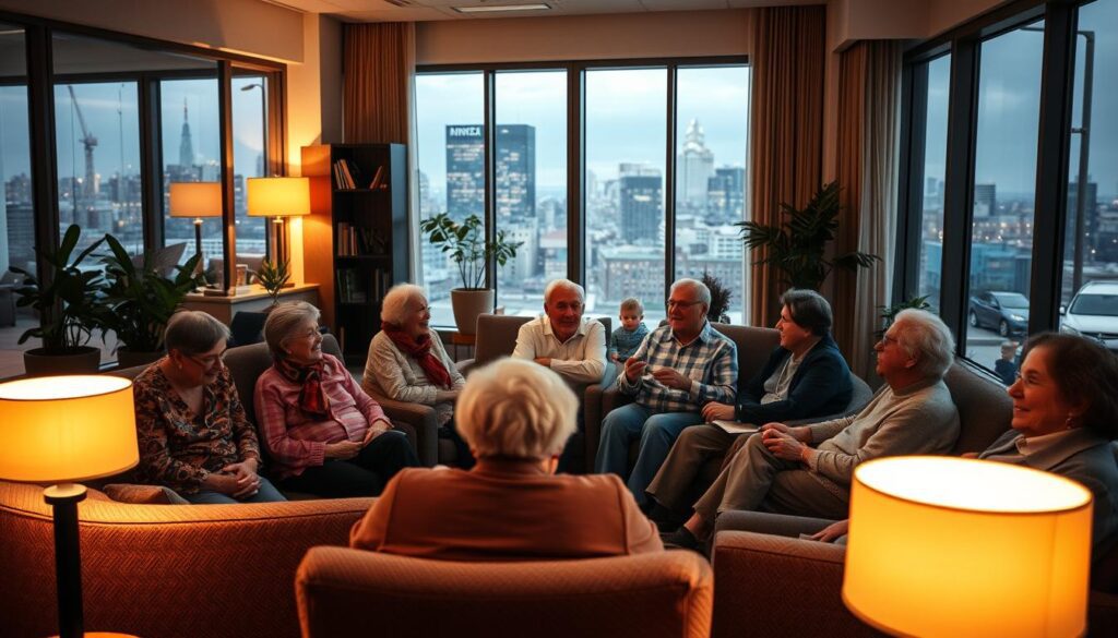 seniors socializing